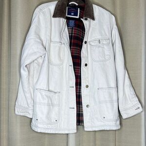 Faded glory Outerwear style women’s jacket  denim  beige Brown Collar M lined